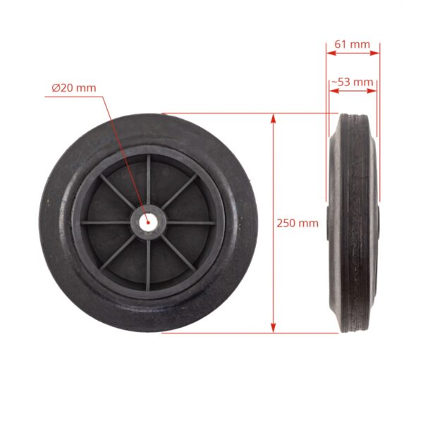 3453-roata-pentru-aparate-de-muls-250-mm ΤΡΟΧΟΣ ΓΙΑ ΑΡΜΕΚΤΙΚΗ ΜΗΧΑΝΗ 25cm