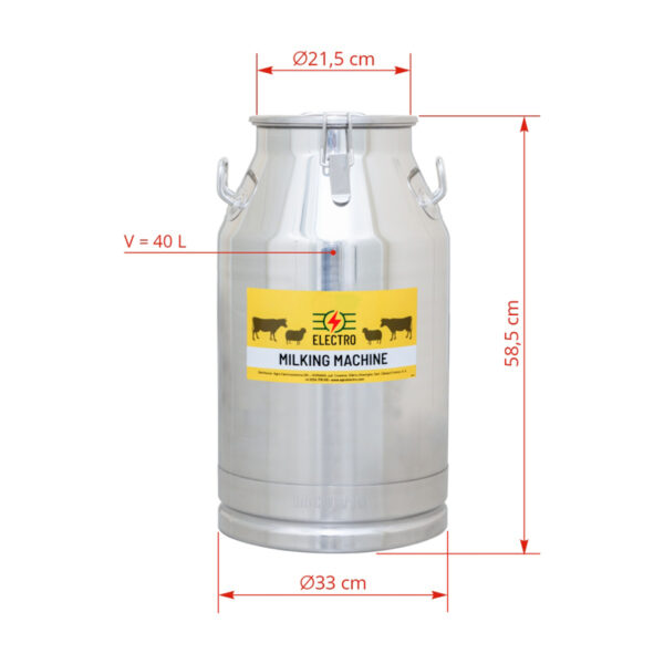 ΑΝΟΞΕΙΔΩΤΟ ΔΟΧΕΙΟ ΜΕΤΑΦΟΡΑΣ ΓΑΛΑΚΤΟΣ 40L