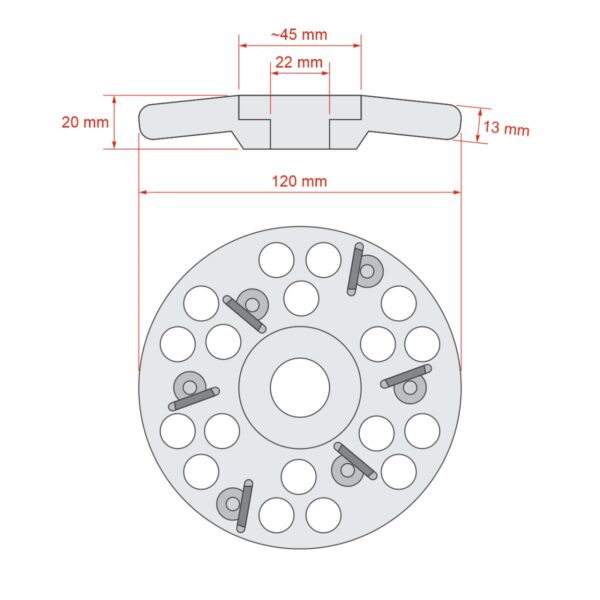 5562-disc-abraziv-cu-6-cutite ΕΠΑΓΓΕΛΜΑΤΙΚΟΣ ΔΙΣΚΟΣ ΛΕΙΑΝΣΗΣ - ΚΟΠΗΣ ΟΠΛΩΝ ΒΟΟΕΙΔΩΝ ΜΕ ΜΑΧΑΙΡΙΑ 120mm