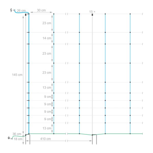 ΔΙΧΤΥ ΗΛΕΚΤΡΙΚΗΣ ΠΕΡΙΦΡΑΞΗΣ 50 ΜΕΤΡΑ 145cm