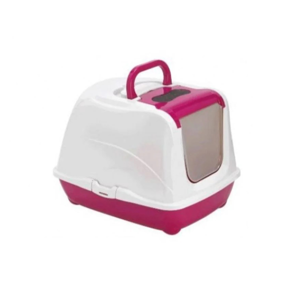 MOD-C230-0328-00_ModernaFlipCatLargeClosedToiletLitterBoxC230DarkPink39x50x37cm ΚΛΕΙΣΤΗ ΤΟΥΑΛΕΤΑ ΓΑΤΑΣ ΜΕ ΦΙΛΤΡΟ