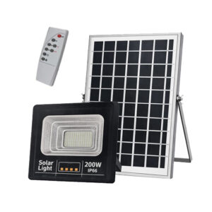 Ηλιακός προβολέας LED με πάνελ 200W και τηλεχειριστήριο 